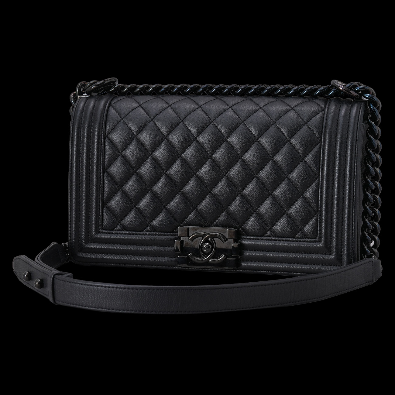 CHANEL(USED)샤넬 캐비어 보이샤넬 미듐 플랩백