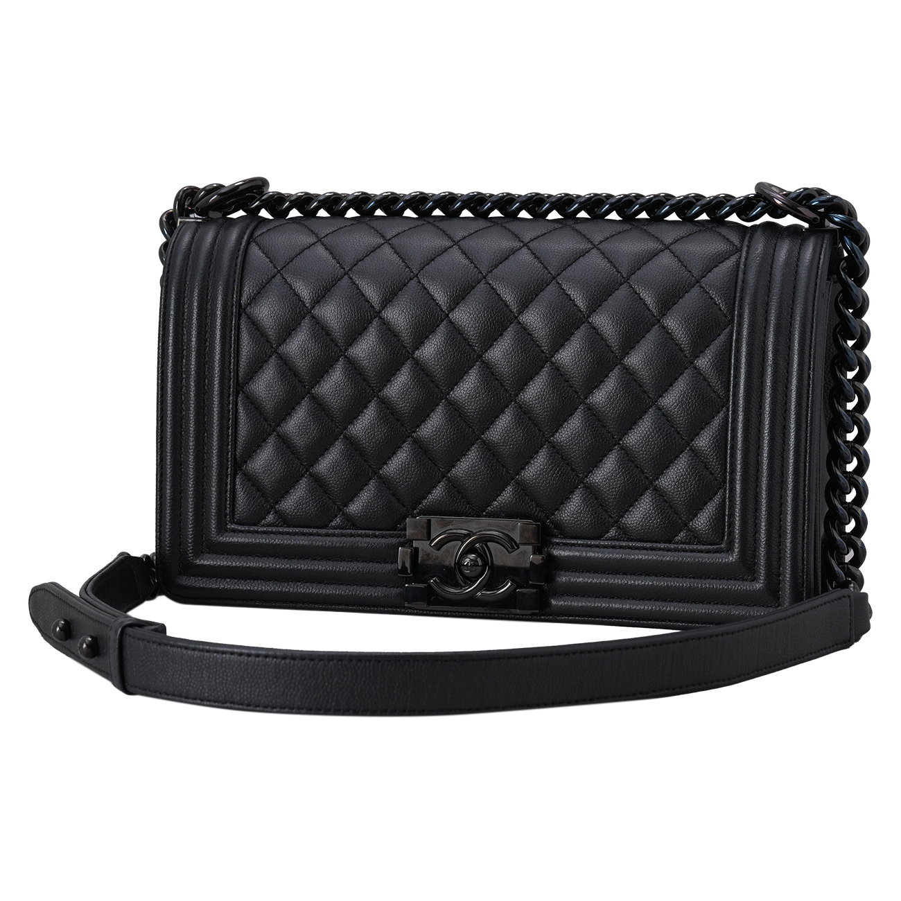 CHANEL(USED)샤넬 캐비어 보이샤넬 미듐 플랩백