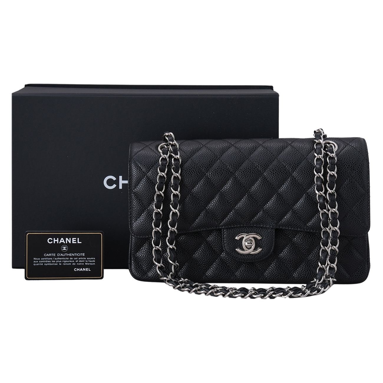 CHANEL(USED)샤넬 클래식 캐비어 미듐 플랩백