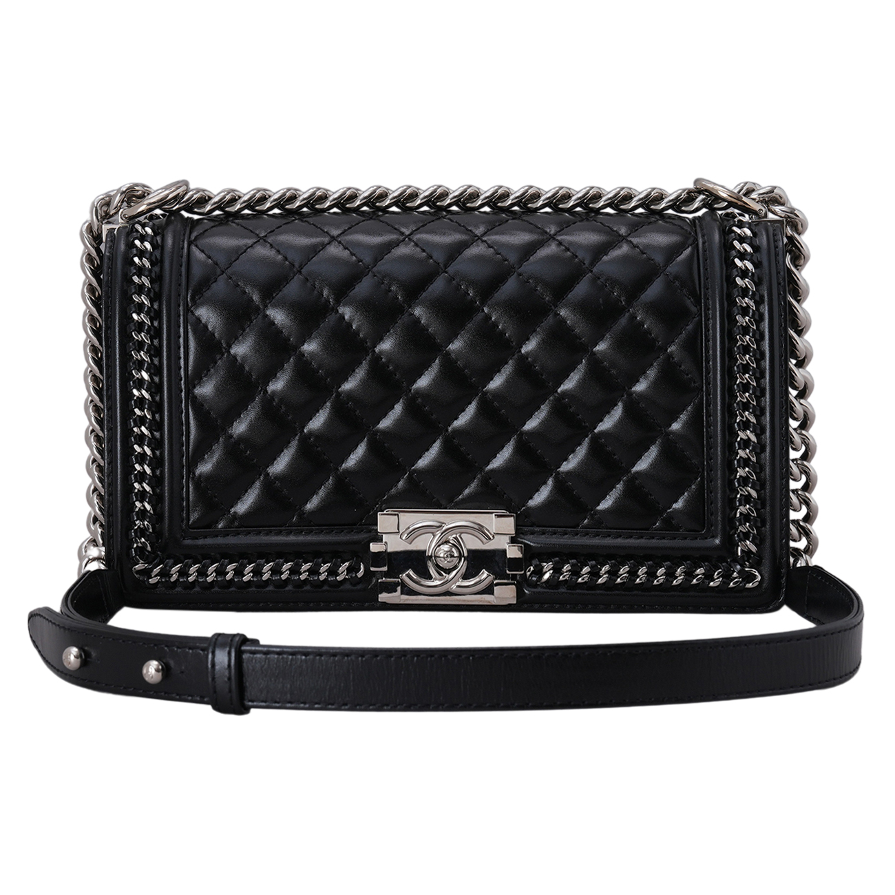 CHANEL(USED)샤넬 A67086 시즌 보이샤넬 미듐 플랩백