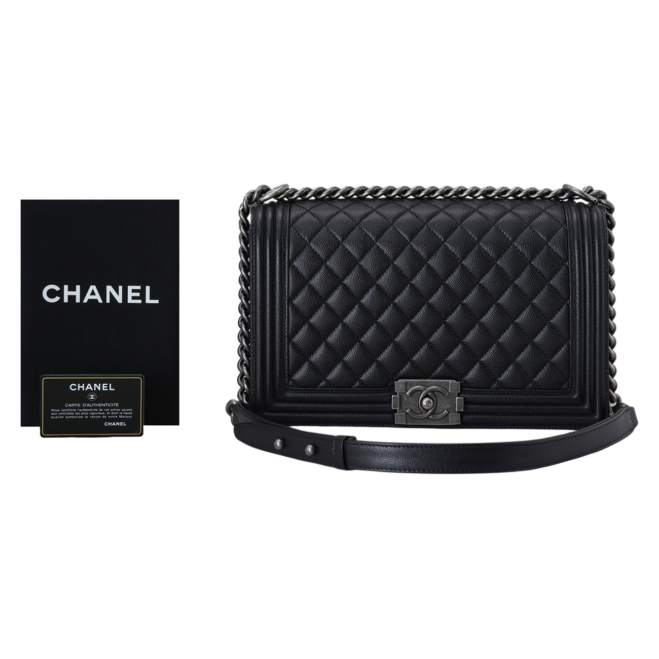 CHANEL(USED)샤넬 캐비어 보이샤넬 라지 플랩백