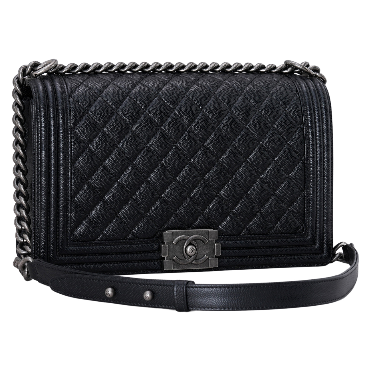 CHANEL(USED)샤넬 캐비어 보이샤넬 라지 플랩백