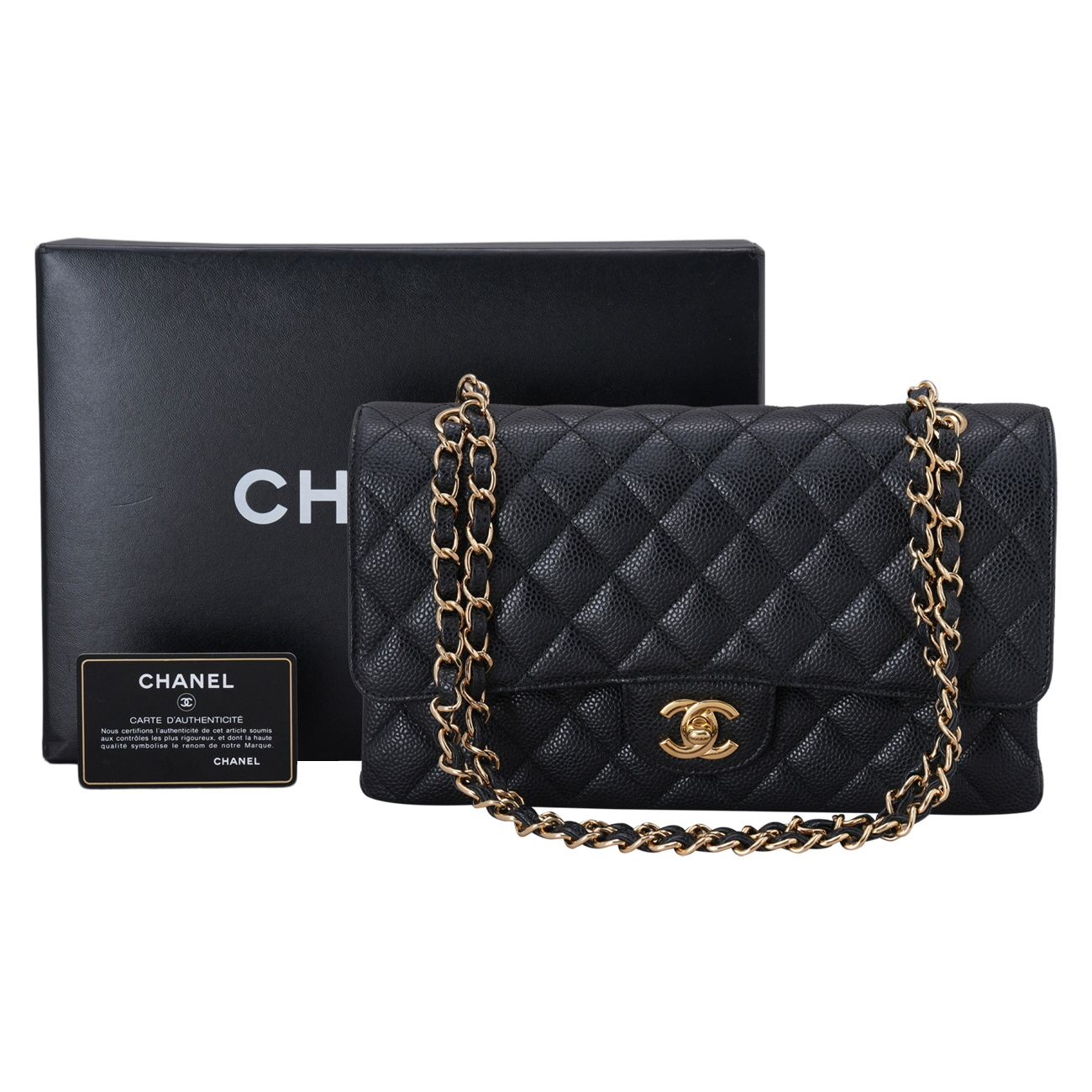 CHANEL(USED)샤넬 클래식 캐비어 미듐 플랩백
