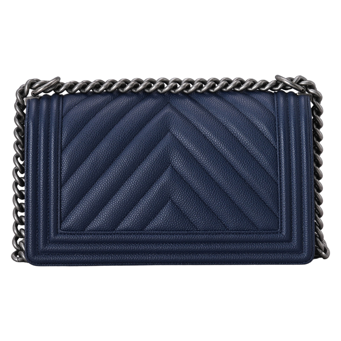 CHANEL(USED)샤넬 캐비어 쉐브론 보이샤넬 미듐 플랩백