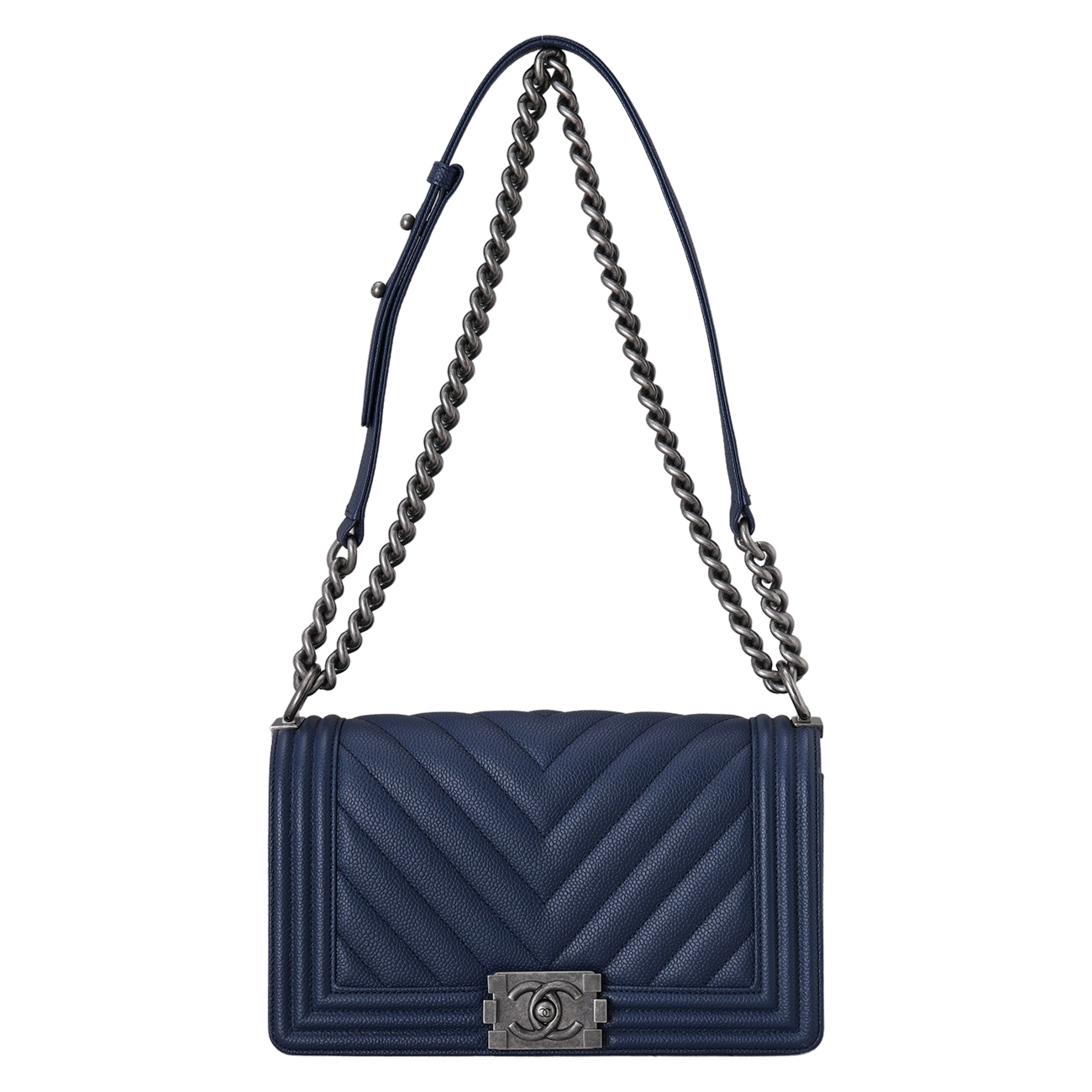 CHANEL(USED)샤넬 캐비어 쉐브론 보이샤넬 미듐 플랩백