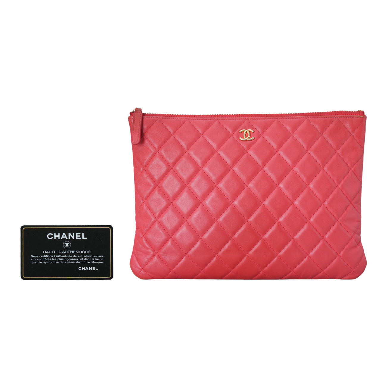 CHANEL(USED)샤넬 램스킨 클래식 클러치 뉴미듐