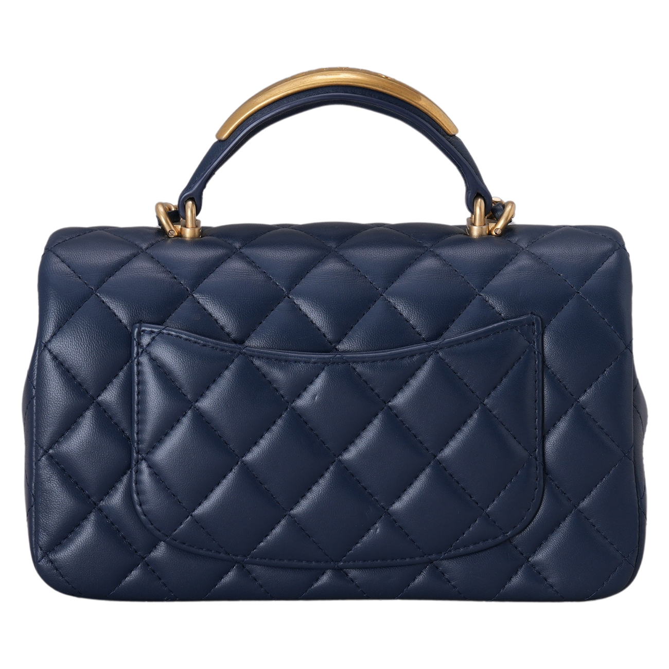 CHANEL(USED)샤넬 램스킨 시즌 클래식 뉴미니 탑핸들