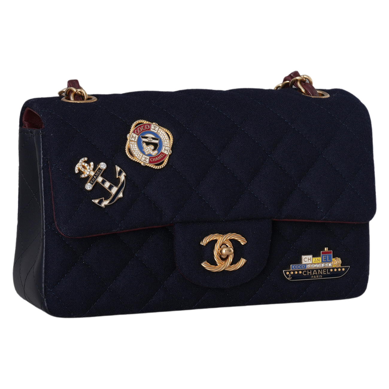 CHANEL(USED)샤넬 A69900 시즌 패브릭 클래식 뉴미니 크로스백