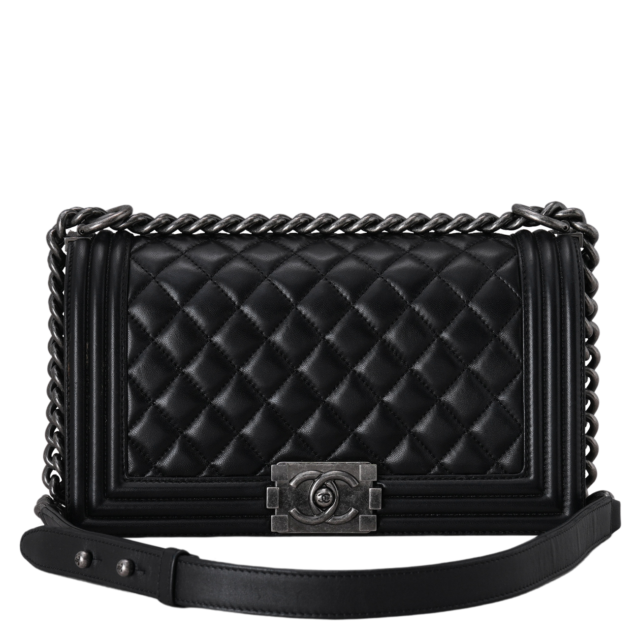 CHANEL(USED)샤넬 램스킨 보이샤넬 미듐 플랩백