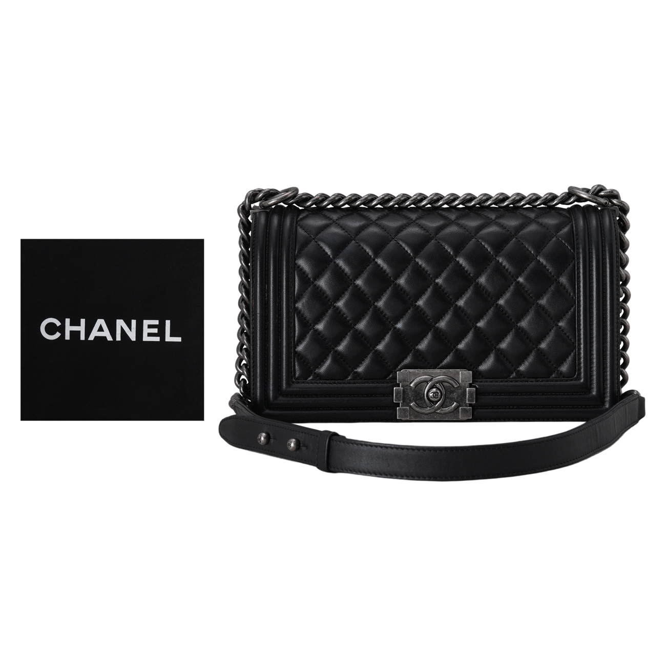 CHANEL(USED)샤넬 램스킨 보이샤넬 미듐 플랩백