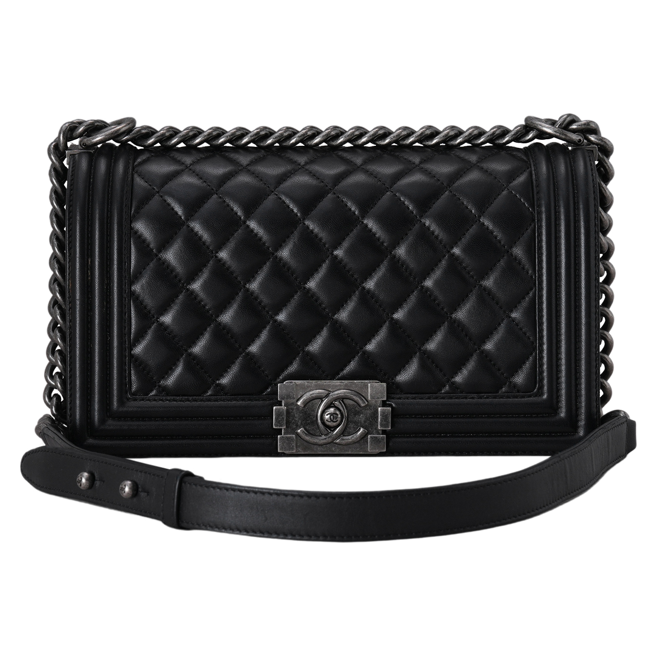 CHANEL(USED)샤넬 램스킨 보이샤넬 미듐 플랩백