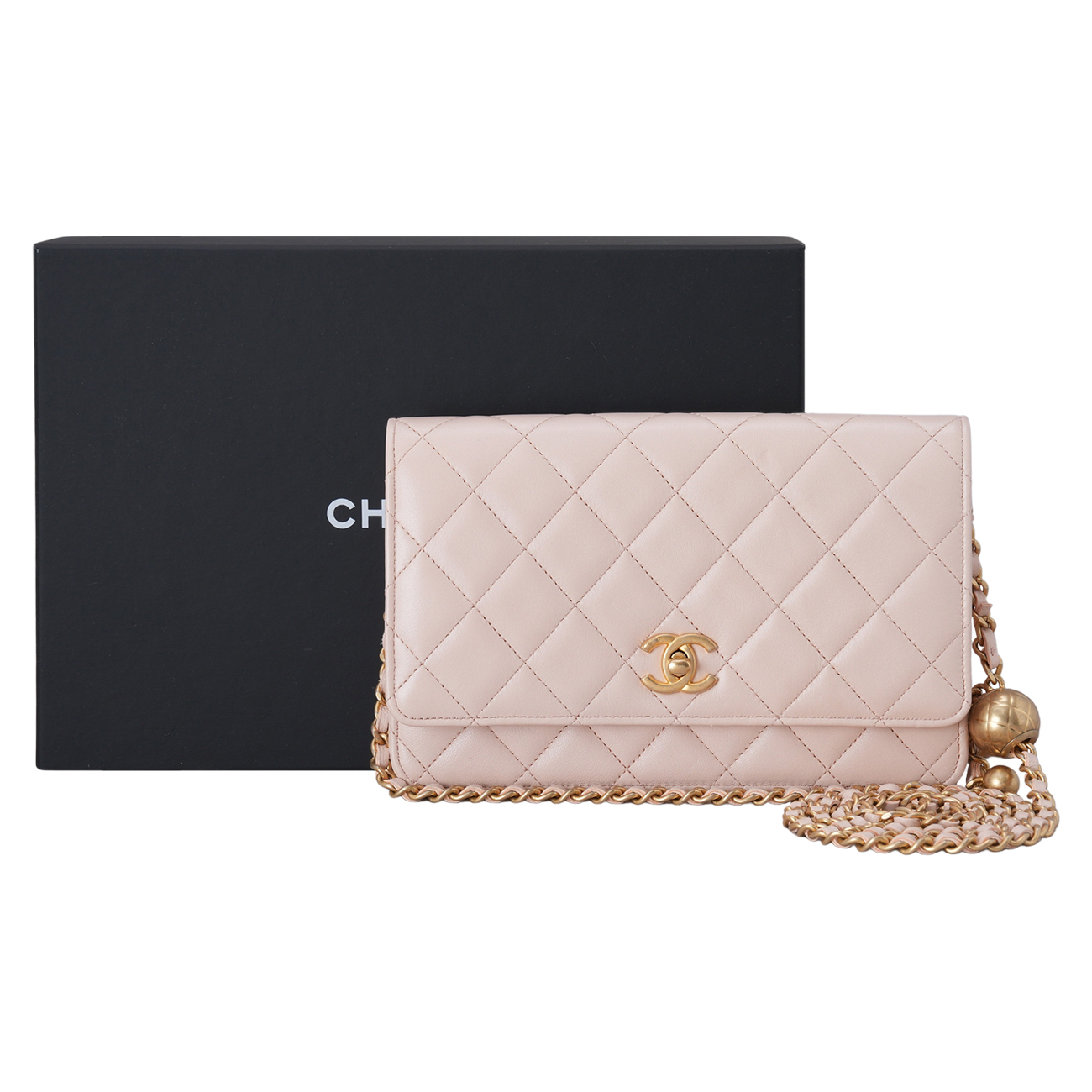 CHANEL(USED)샤넬 램스킨 골든볼 WOC 미니 크로스백