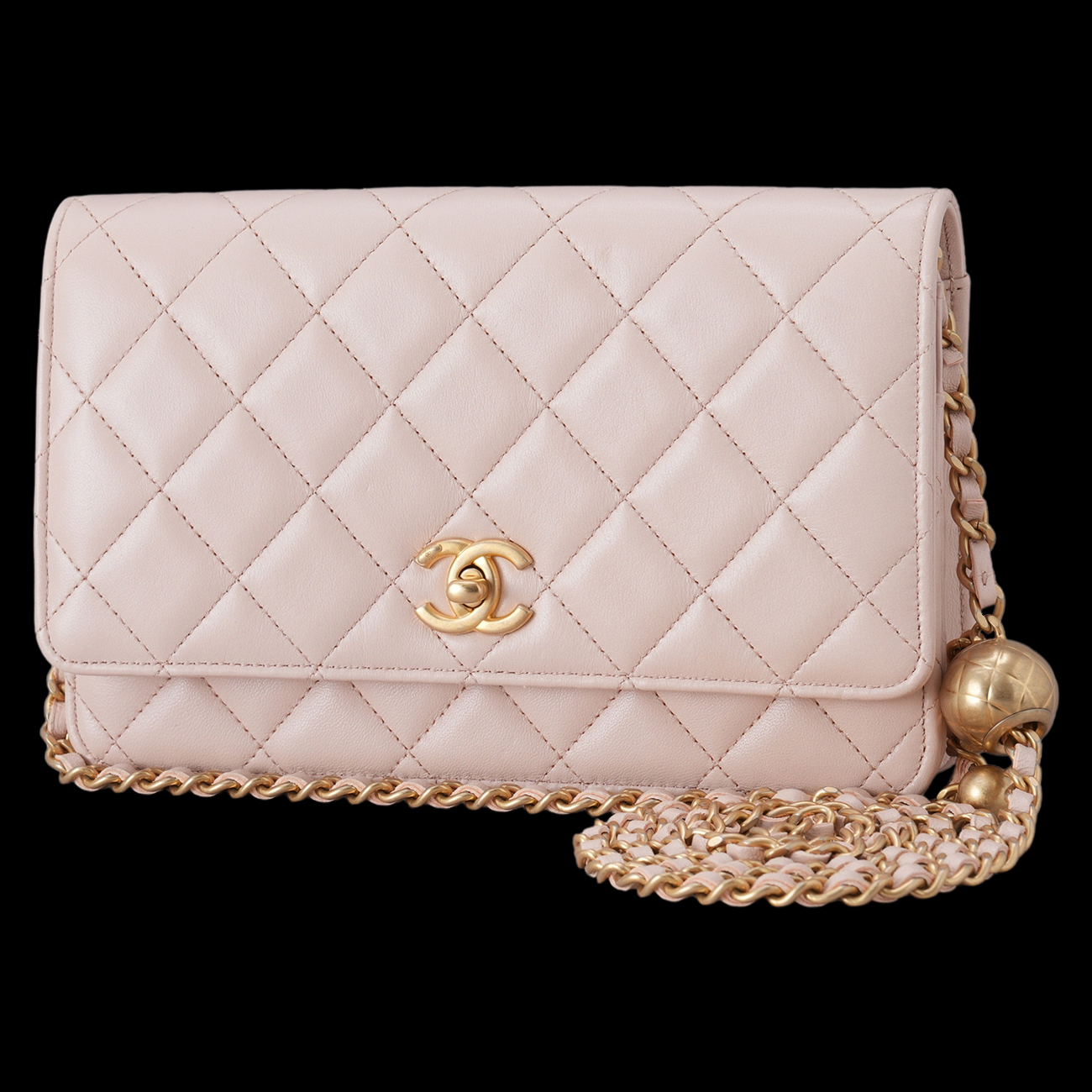CHANEL(USED)샤넬 램스킨 골든볼 WOC 미니 크로스백