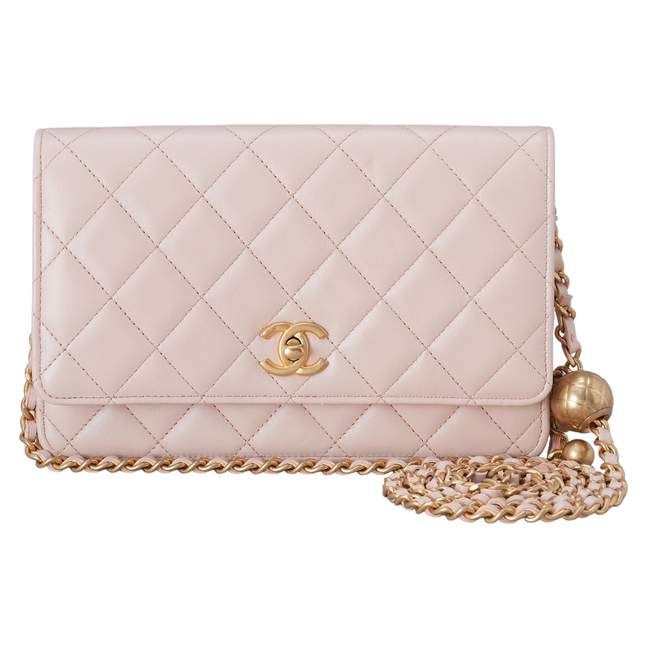 CHANEL(USED)샤넬 램스킨 골든볼 WOC 미니 크로스백
