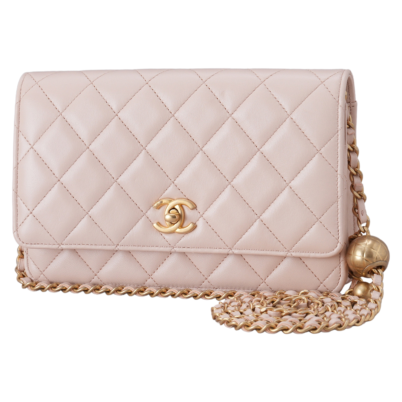 CHANEL(USED)샤넬 램스킨 골든볼 WOC 미니 크로스백