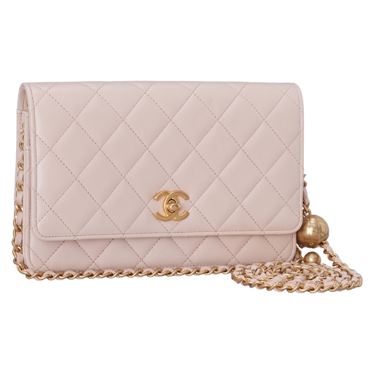 CHANEL(USED)샤넬 램스킨 골든볼 WOC 미니 크로스백