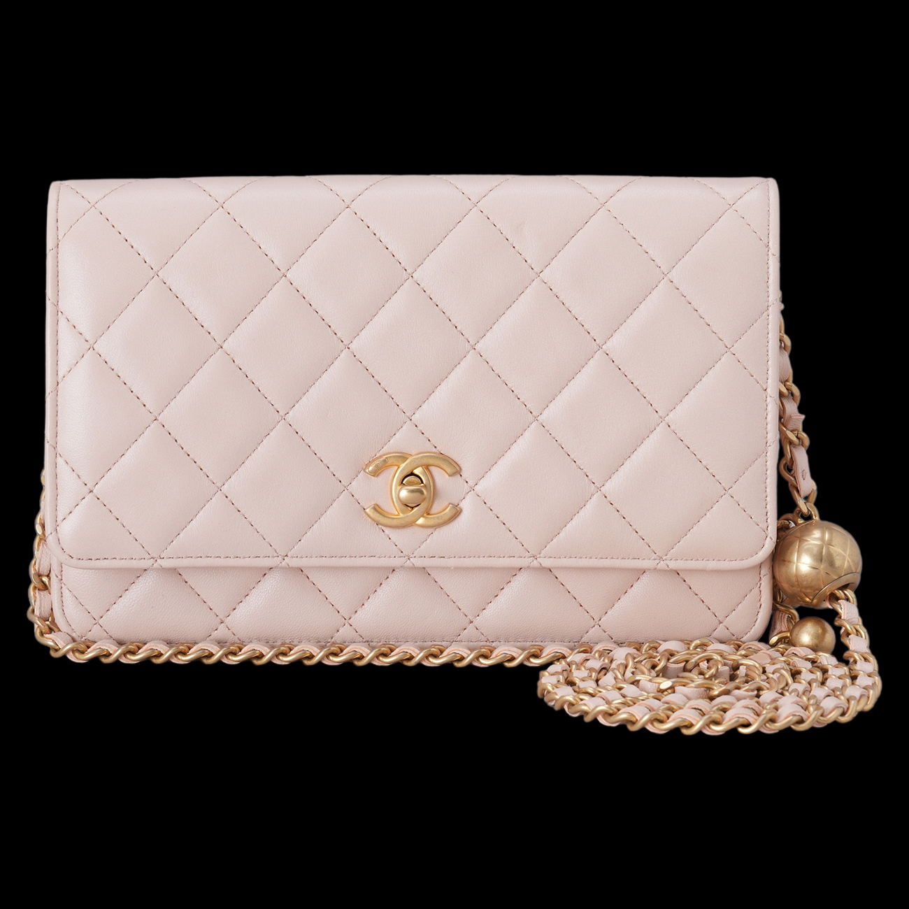 CHANEL(USED)샤넬 램스킨 골든볼 WOC 미니 크로스백