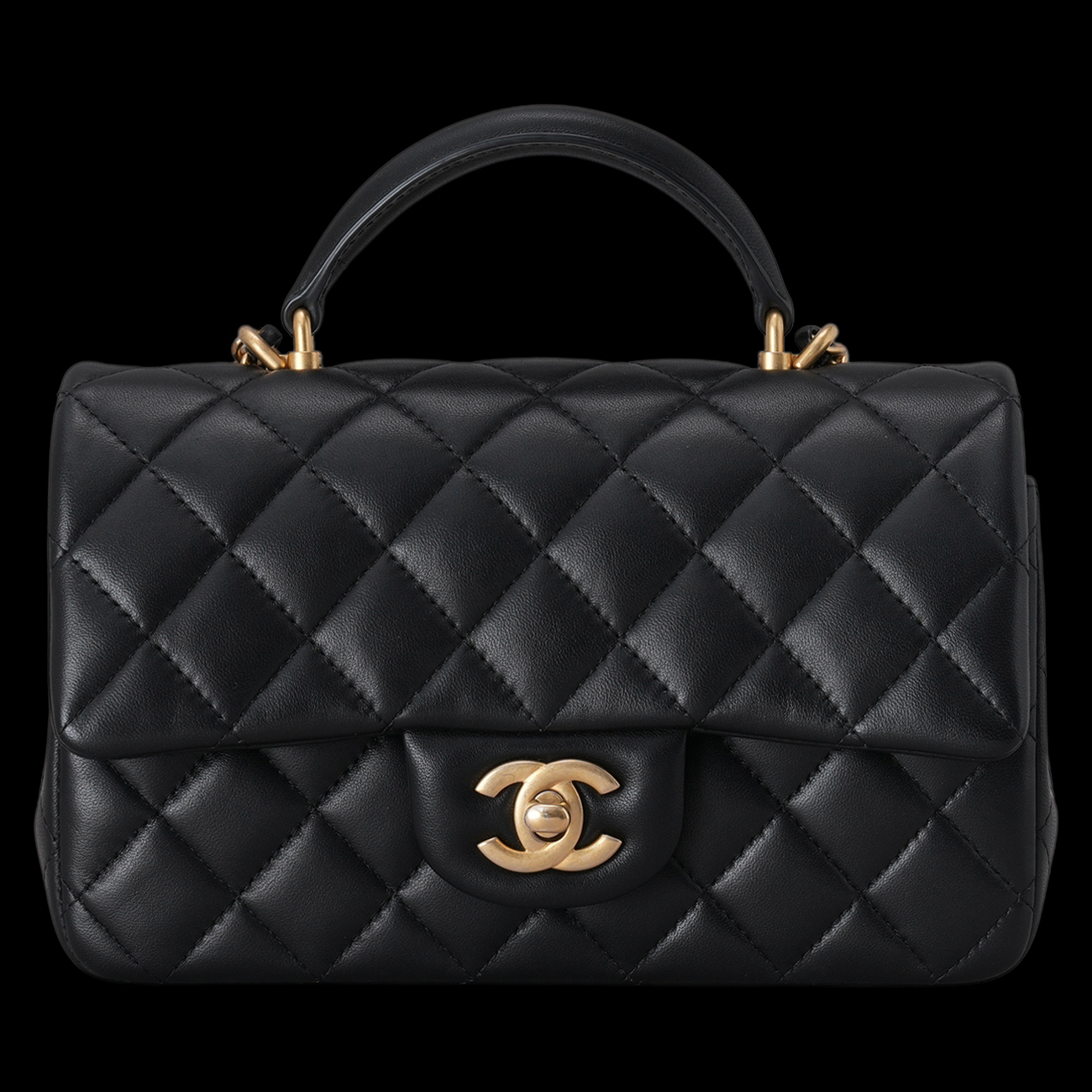 CHANEL(USED)샤넬 AS2431 뉴미니 탑핸들백