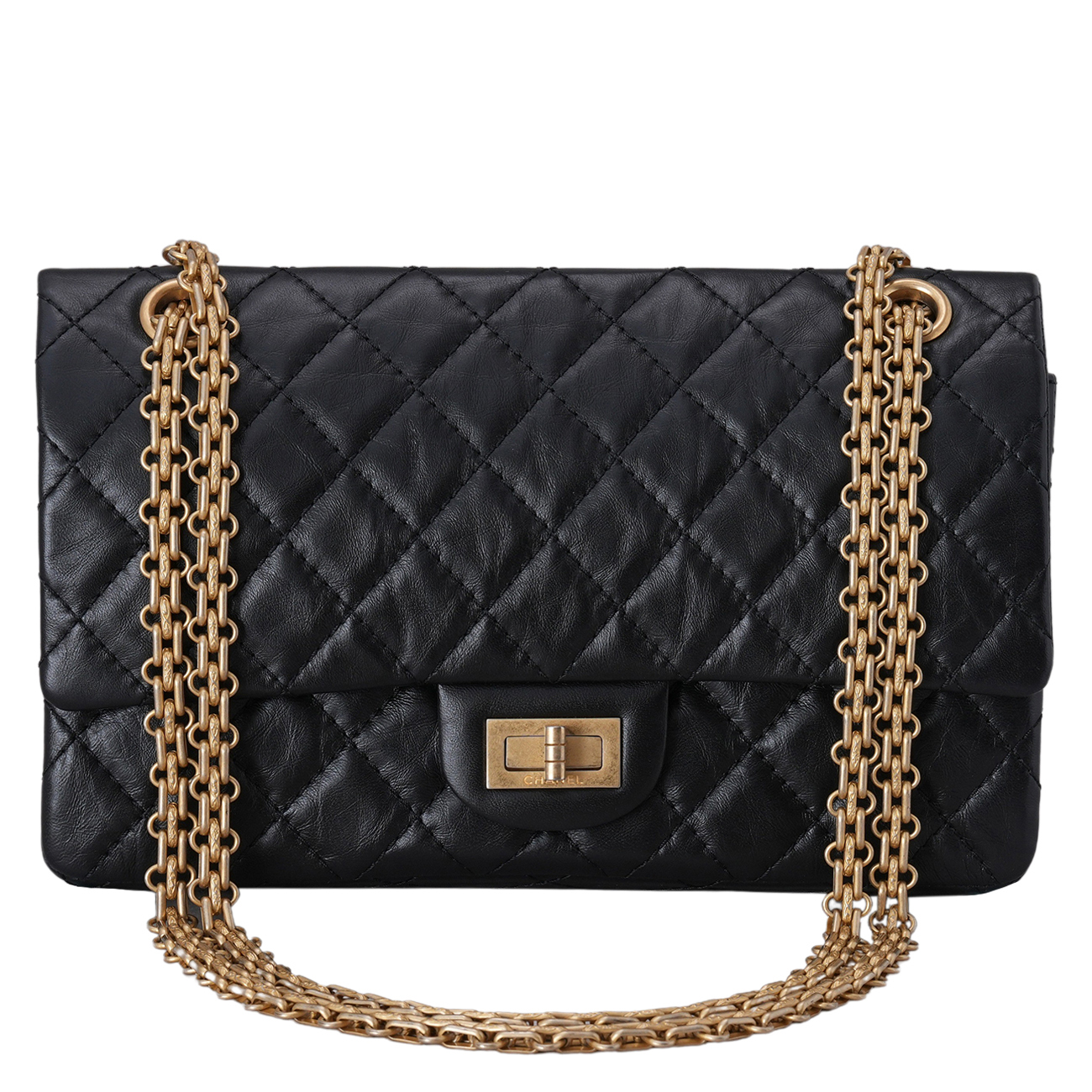 CHANEL(USED)샤넬 2.55 빈티지 클래식 미듐24 금장