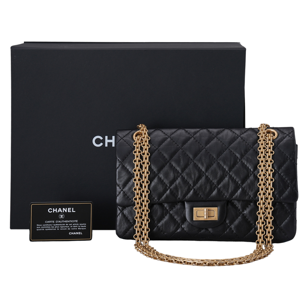 CHANEL(USED)샤넬 2.55 빈티지 클래식 미듐24 금장