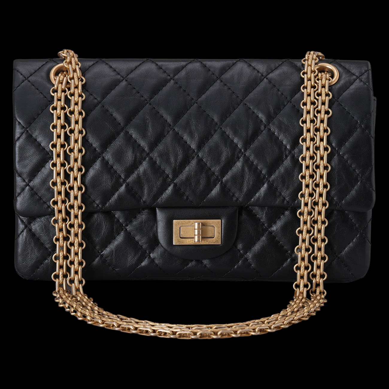 CHANEL(USED)샤넬 2.55 빈티지 클래식 미듐24 금장