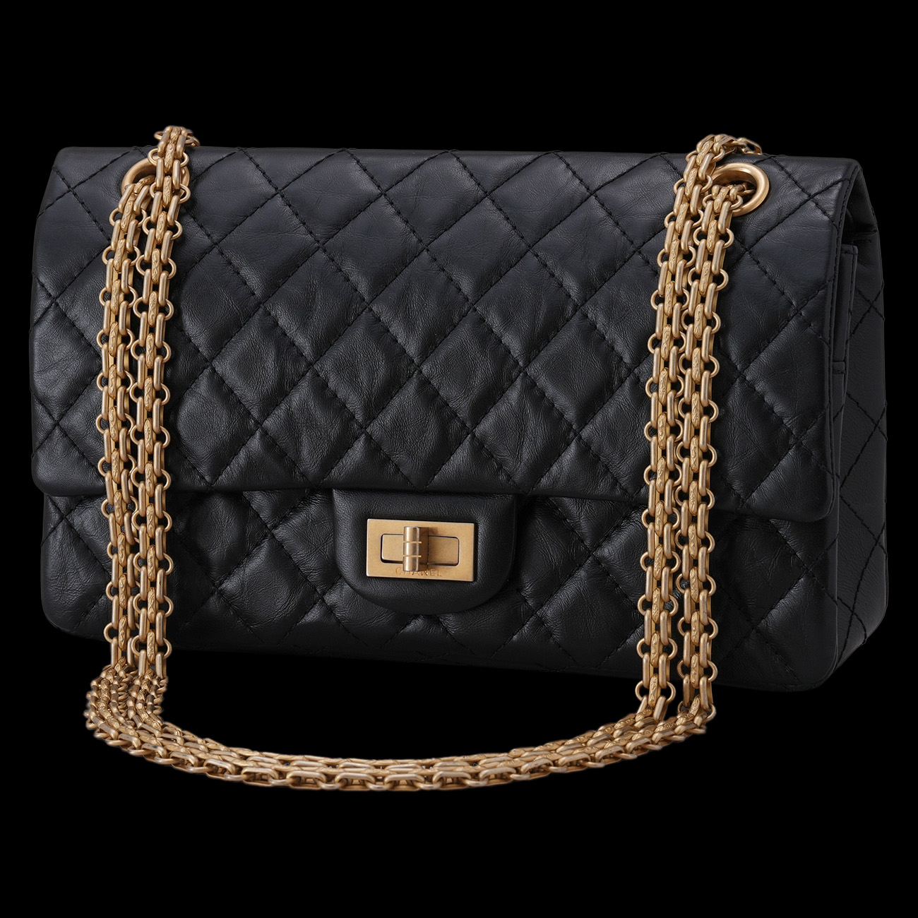 CHANEL(USED)샤넬 2.55 빈티지 클래식 미듐24 금장