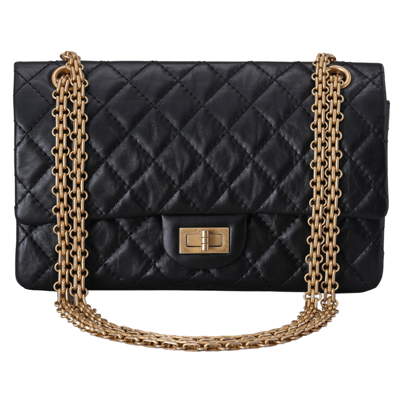 CHANEL(USED)샤넬 2.55 빈티지 클래식 미듐24 금장