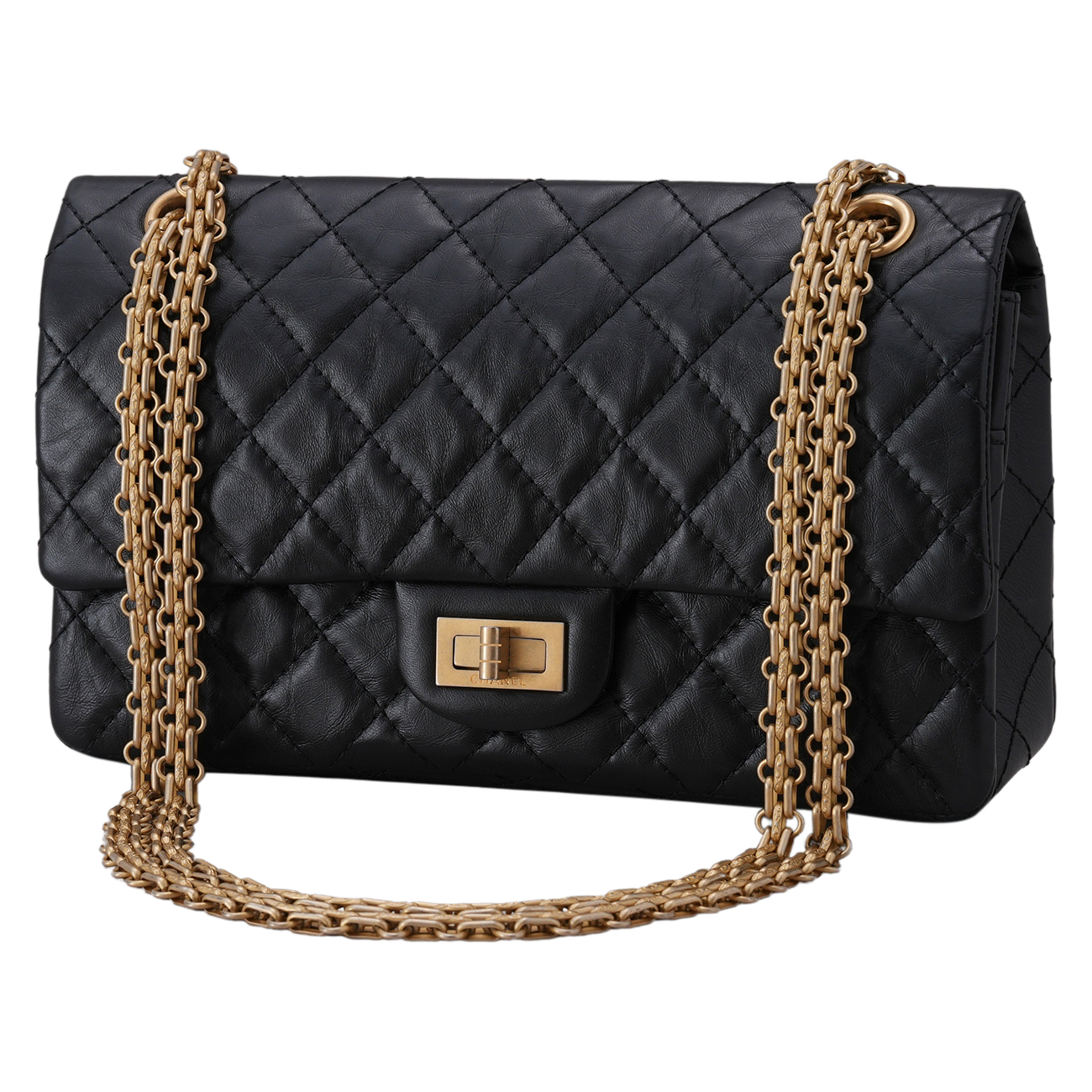 CHANEL(USED)샤넬 2.55 빈티지 클래식 미듐24 금장