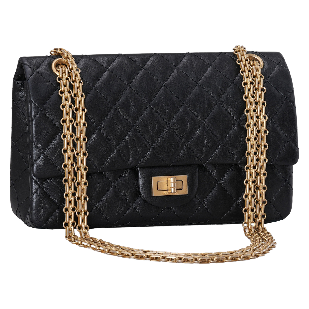 CHANEL(USED)샤넬 2.55 빈티지 클래식 미듐24 금장