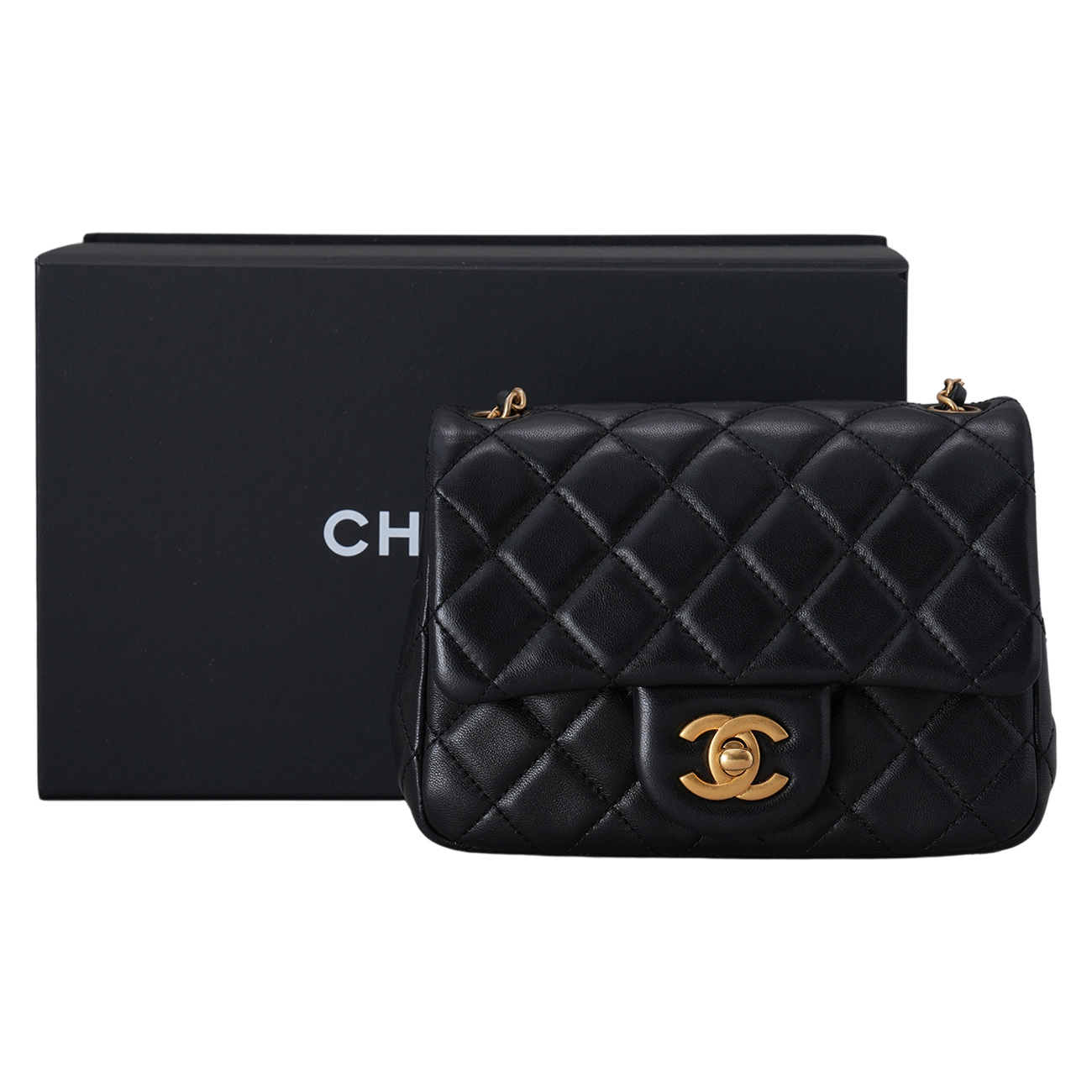 CHANEL(USED)샤넬 램스킨 클래식 골든볼 쁘띠삭