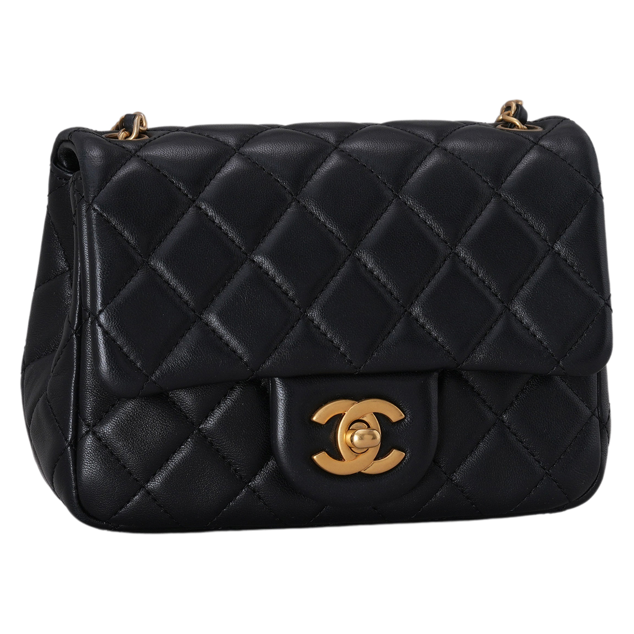 CHANEL(USED)샤넬 램스킨 클래식 골든볼 쁘띠삭