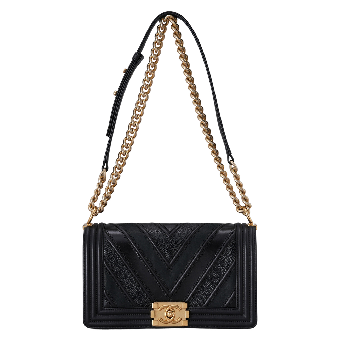 CHANEL(USED)샤넬 시즌 보이샤넬 쉐브론 미듐 플랩백