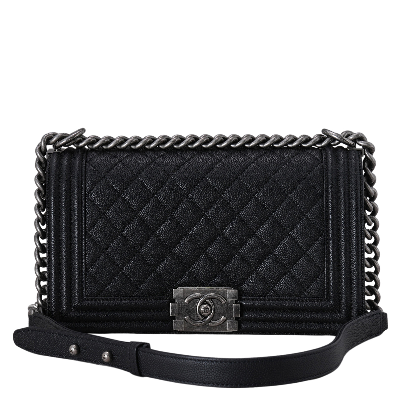 CHANEL(USED)샤넬 캐비어 보이샤넬 미듐 플랩백