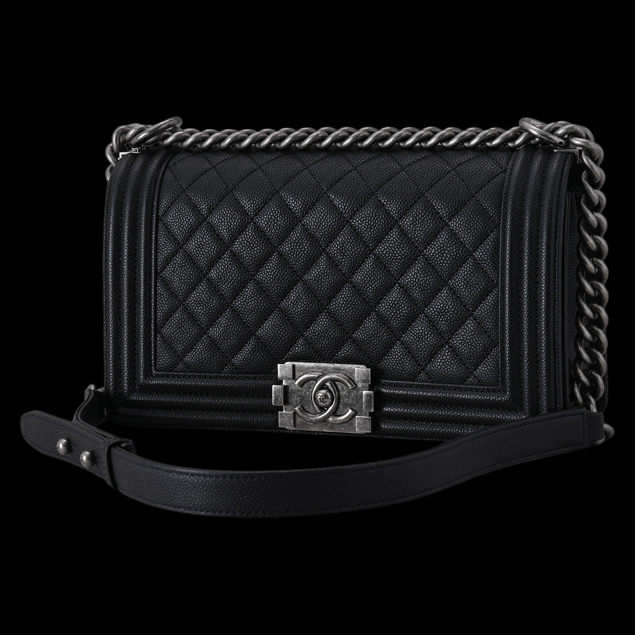 CHANEL(USED)샤넬 캐비어 보이샤넬 미듐 플랩백