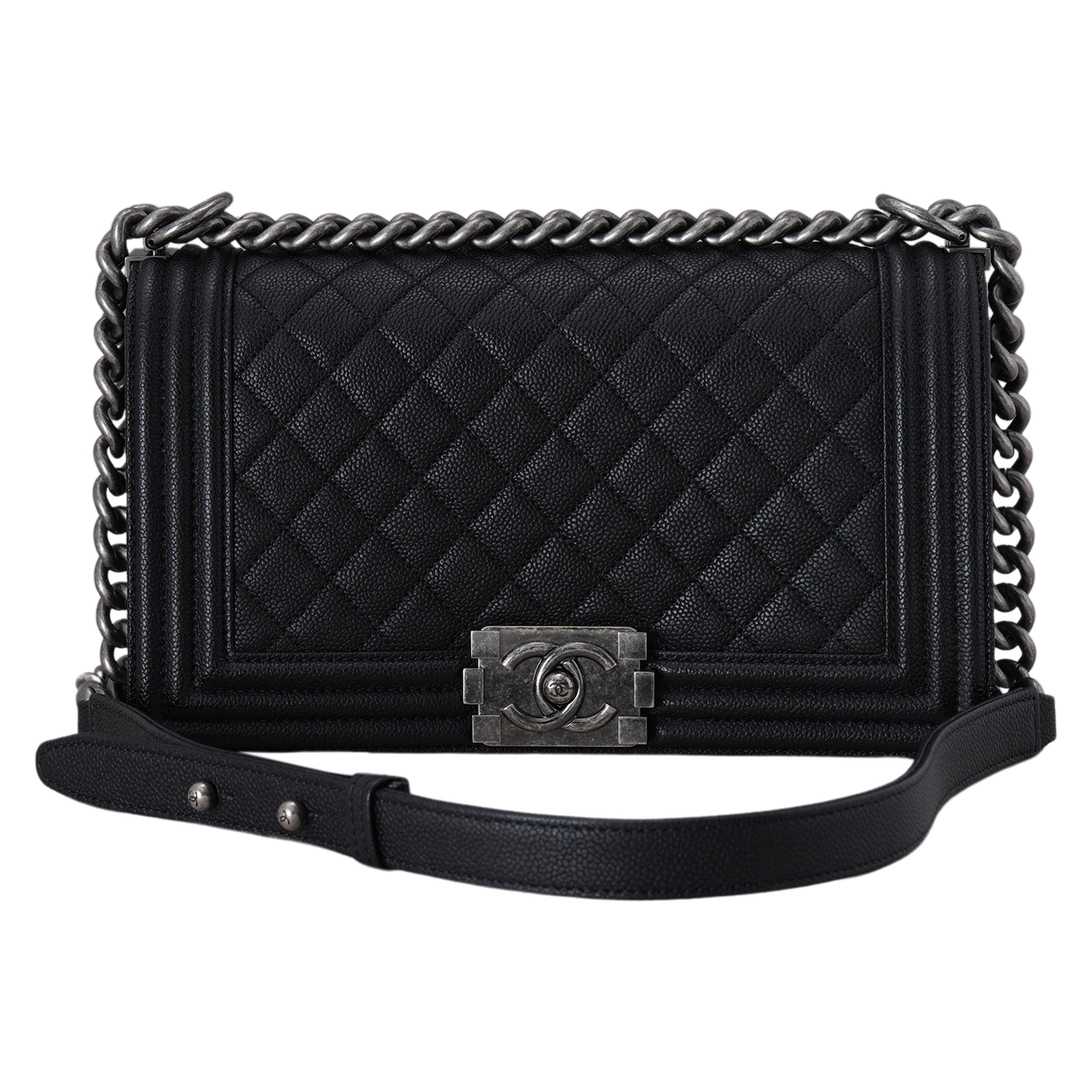 CHANEL(USED)샤넬 캐비어 보이샤넬 미듐 플랩백