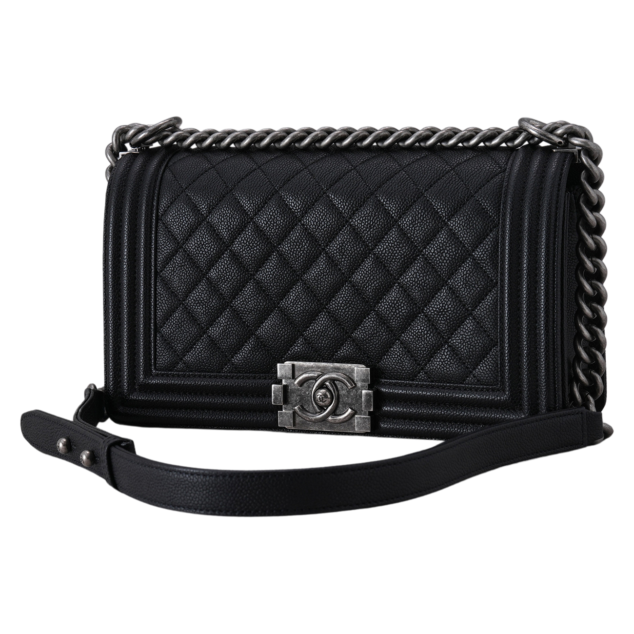 CHANEL(USED)샤넬 캐비어 보이샤넬 미듐 플랩백