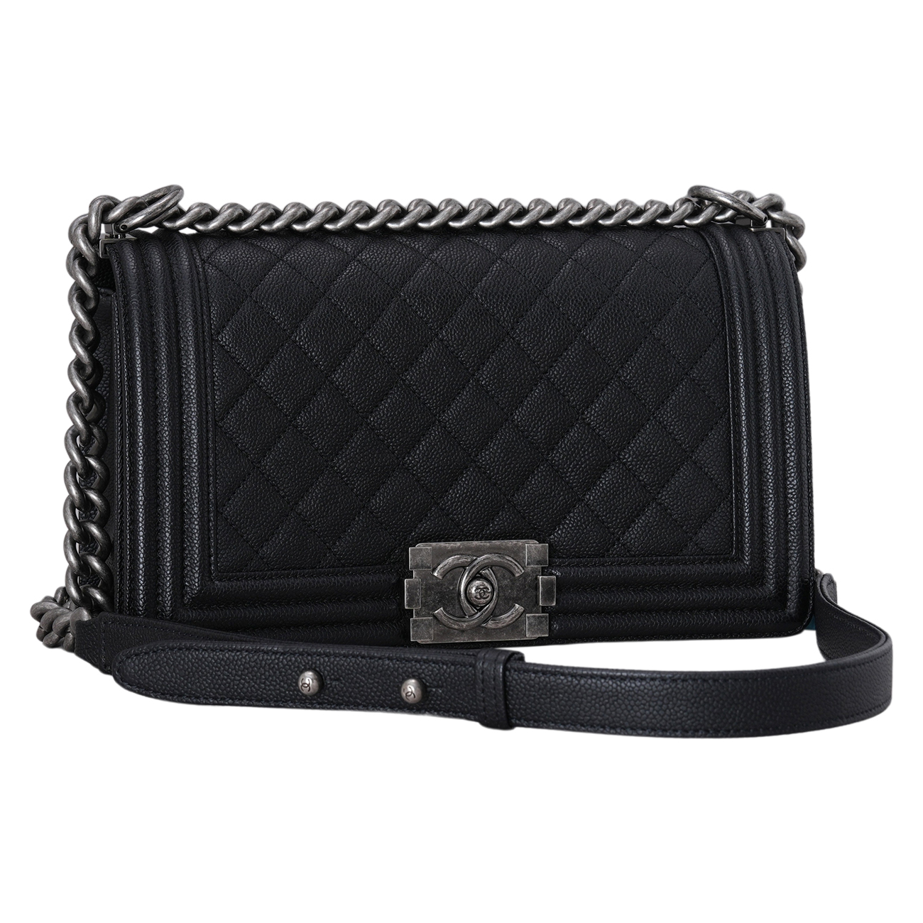CHANEL(USED)샤넬 캐비어 보이샤넬 미듐 플랩백
