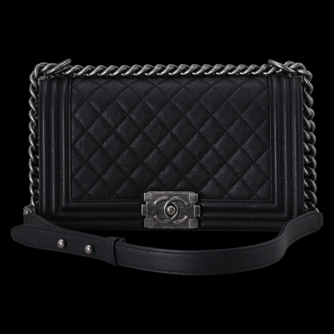 CHANEL(USED)샤넬 캐비어 보이샤넬 미듐 플랩백