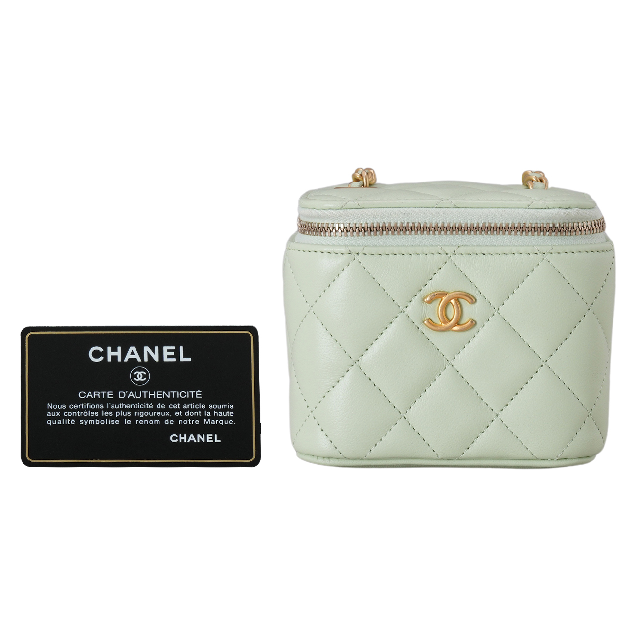 CHANEL(USED)샤넬 램스킨 베니티 골든볼 체인 백