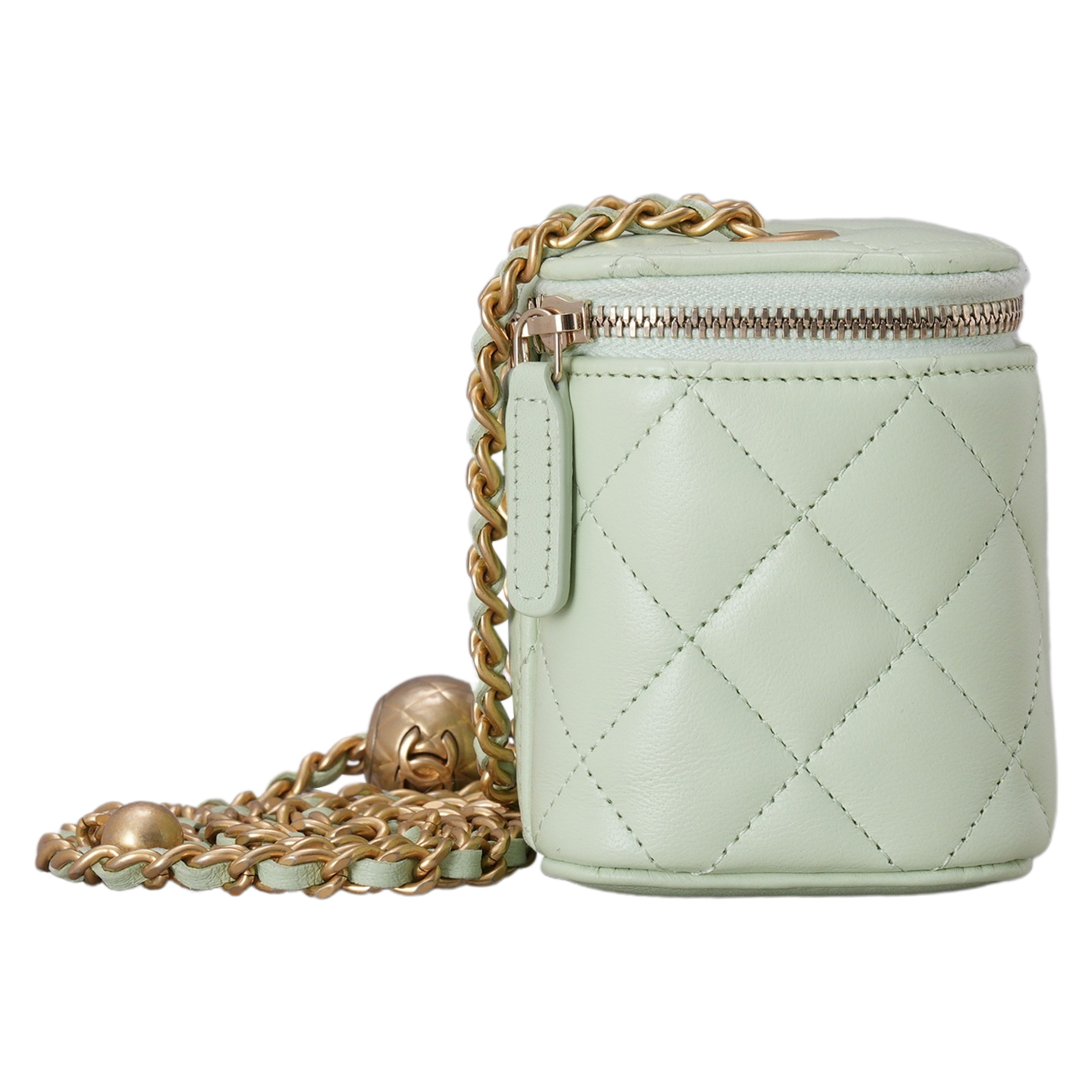CHANEL(USED)샤넬 램스킨 베니티 골든볼 체인 백