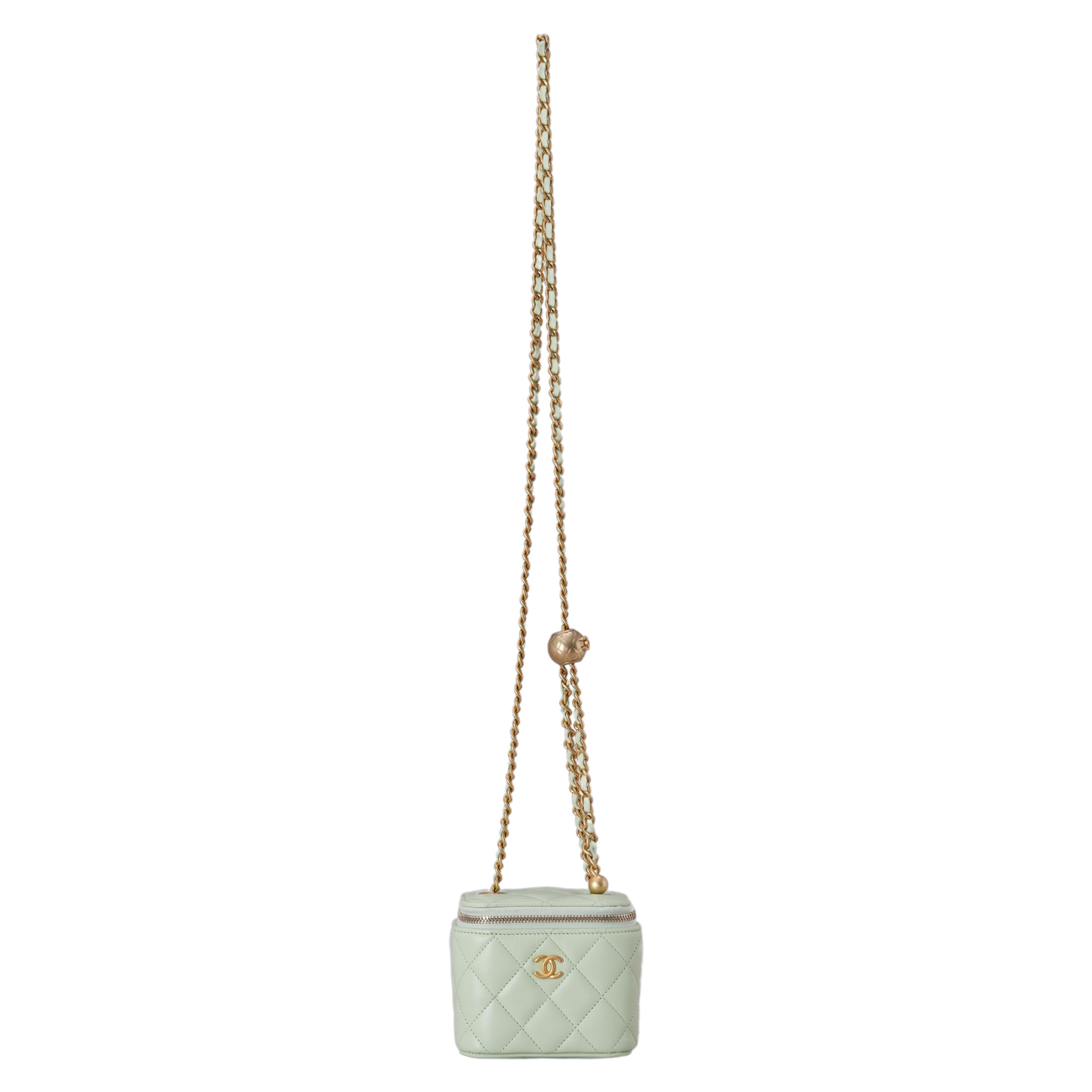 CHANEL(USED)샤넬 램스킨 베니티 골든볼 체인 백