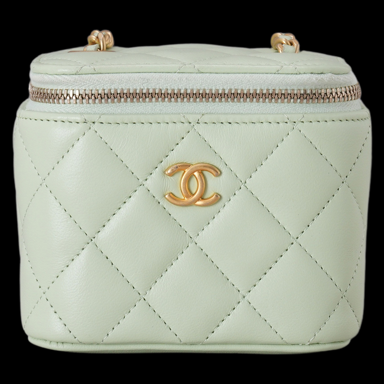 CHANEL(USED)샤넬 램스킨 베니티 골든볼 체인 백