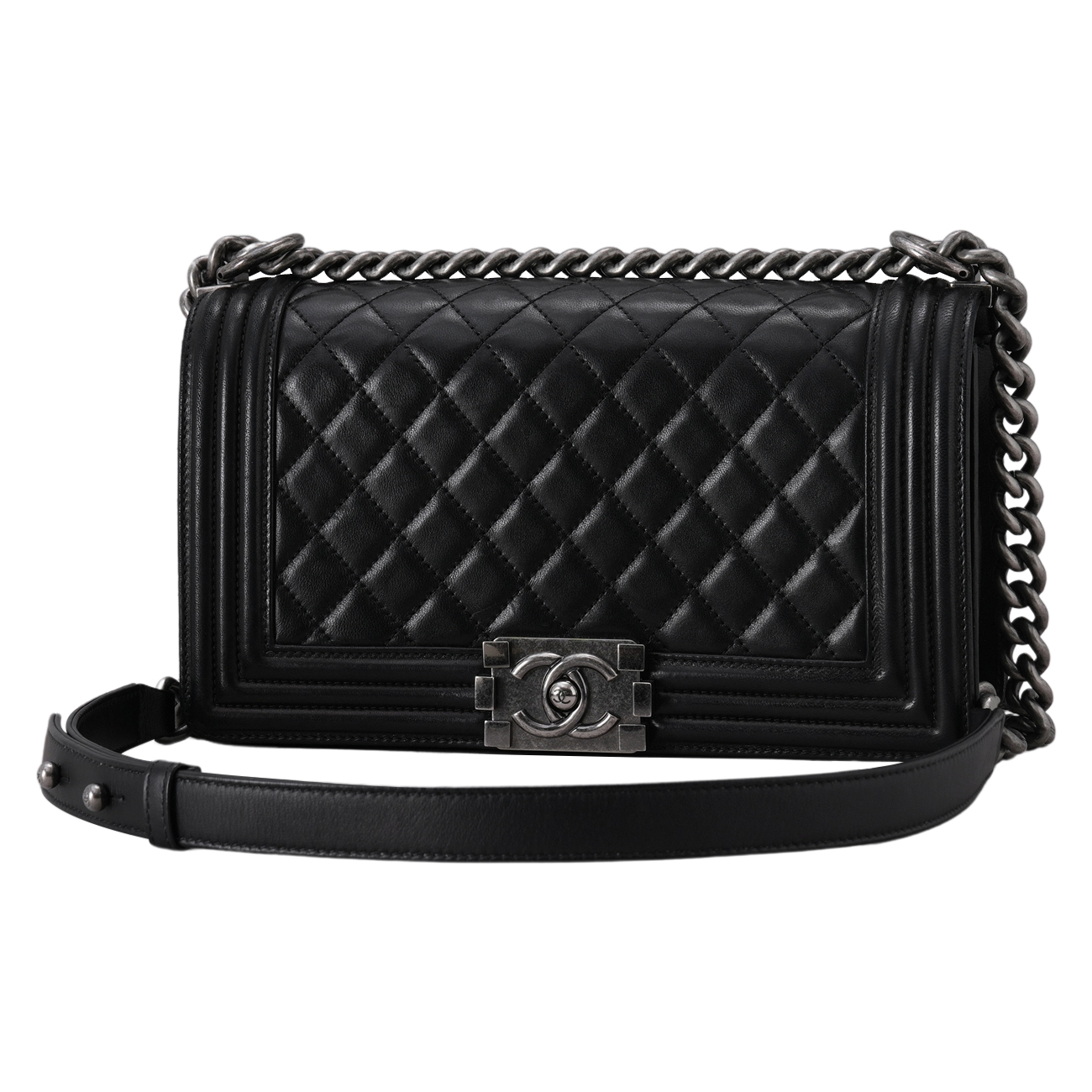 CHANEL(USED)샤넬 램스킨 보이샤넬 미듐 플랩백
