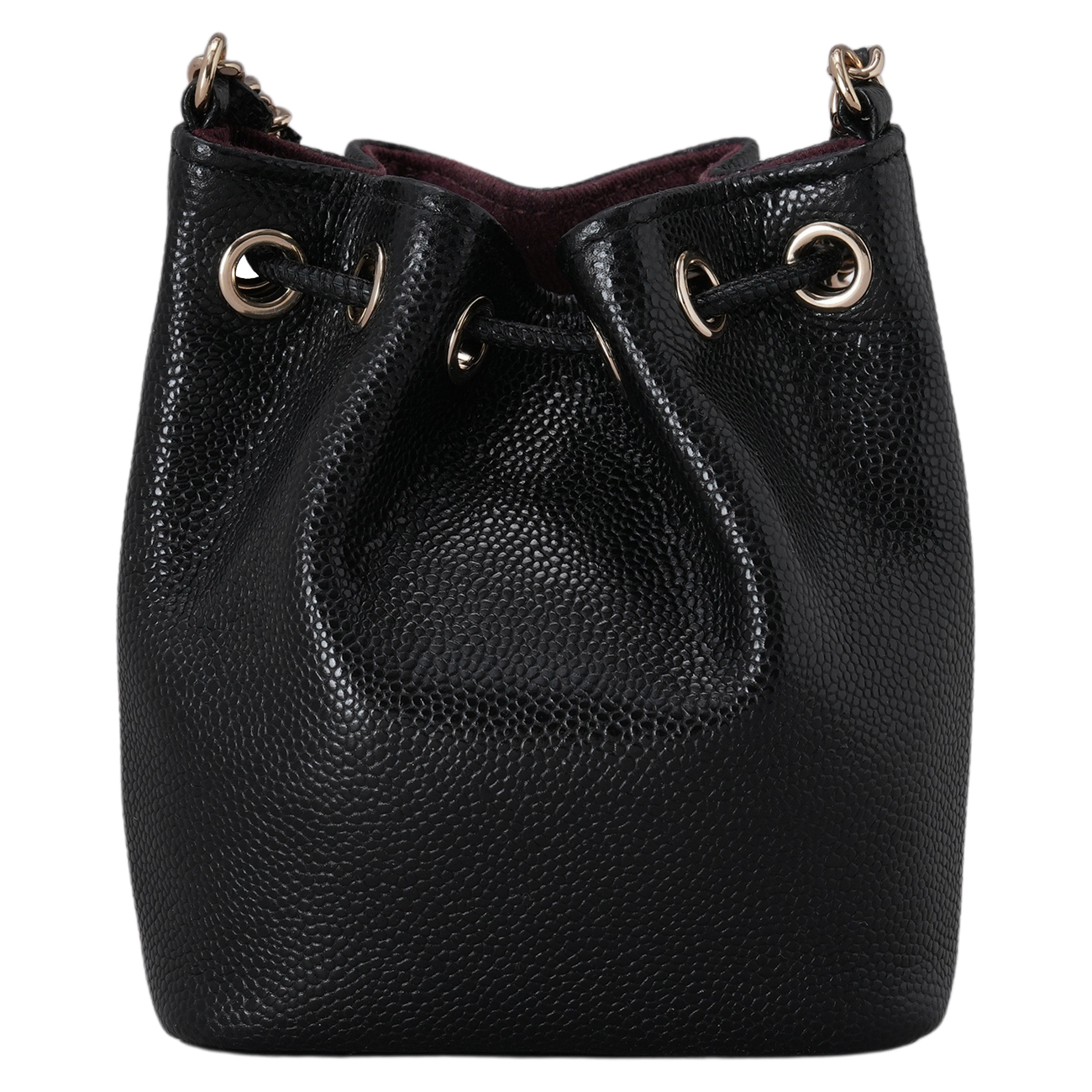 CHANEL(USED)샤넬 캐비어 드로스트링 미니 버킷 크로스백
