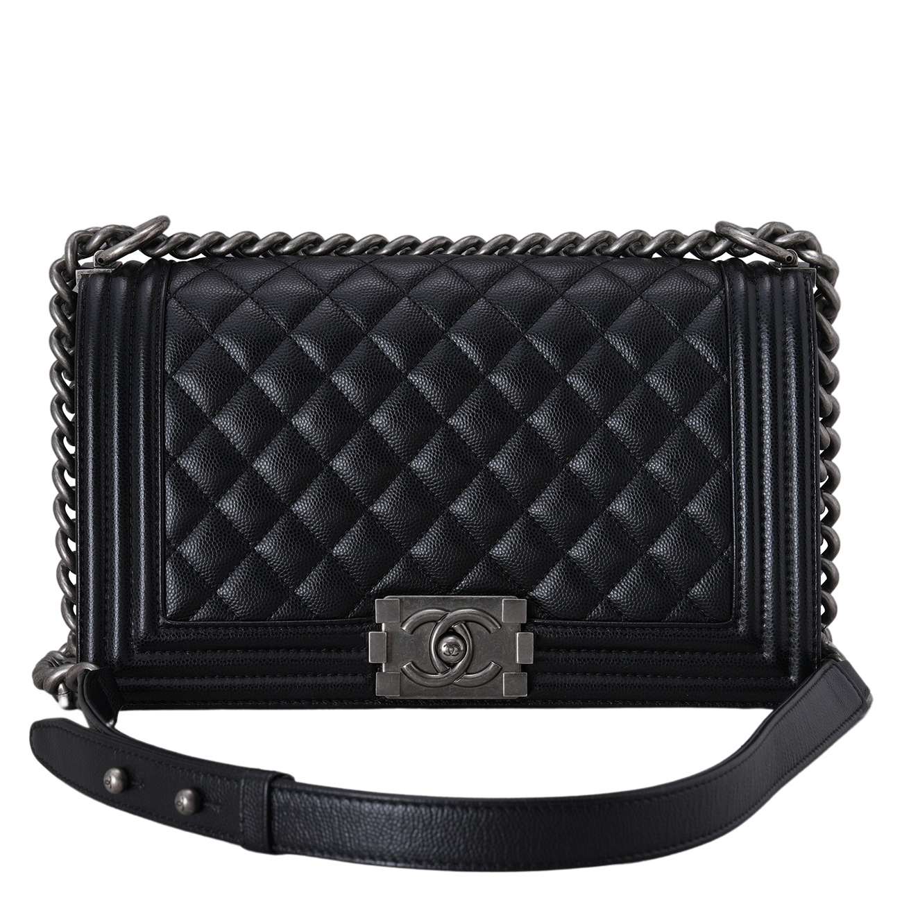 CHANEL(USED)샤넬 캐비어 보이샤넬 미듐 플랩백