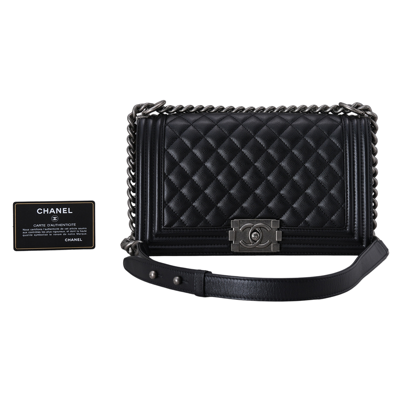 CHANEL(USED)샤넬 캐비어 보이샤넬 미듐 플랩백