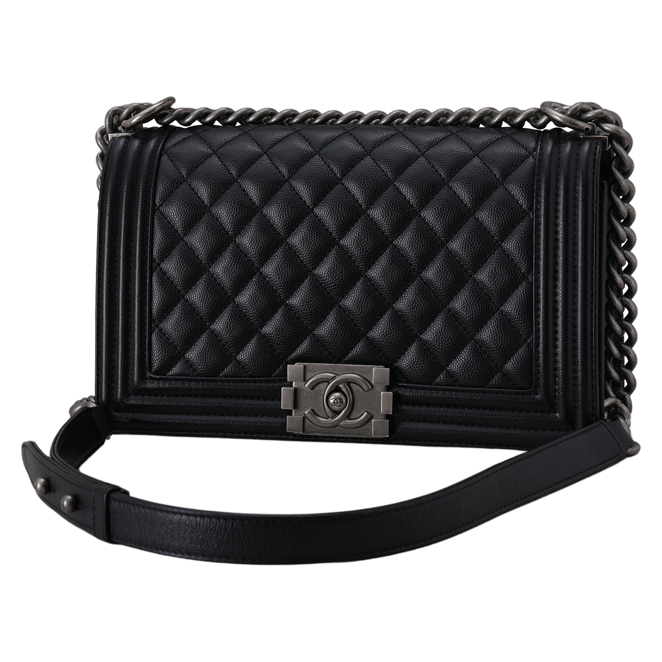 CHANEL(USED)샤넬 캐비어 보이샤넬 미듐 플랩백