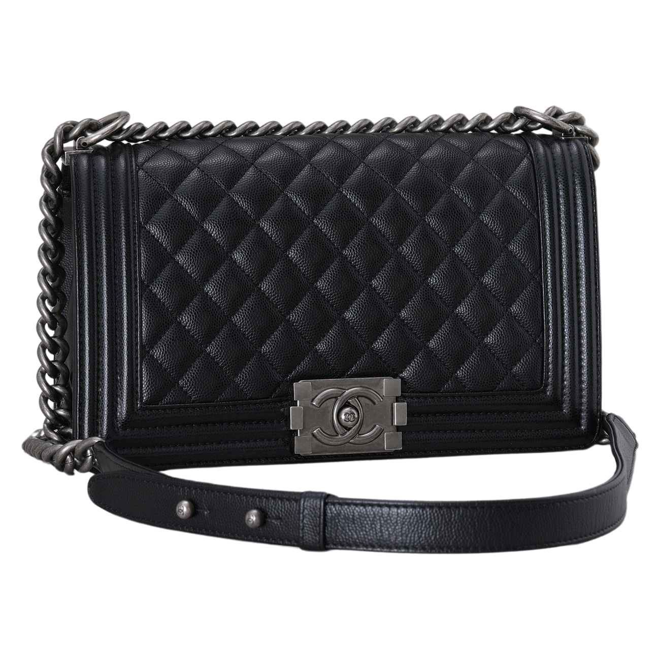 CHANEL(USED)샤넬 캐비어 보이샤넬 미듐 플랩백