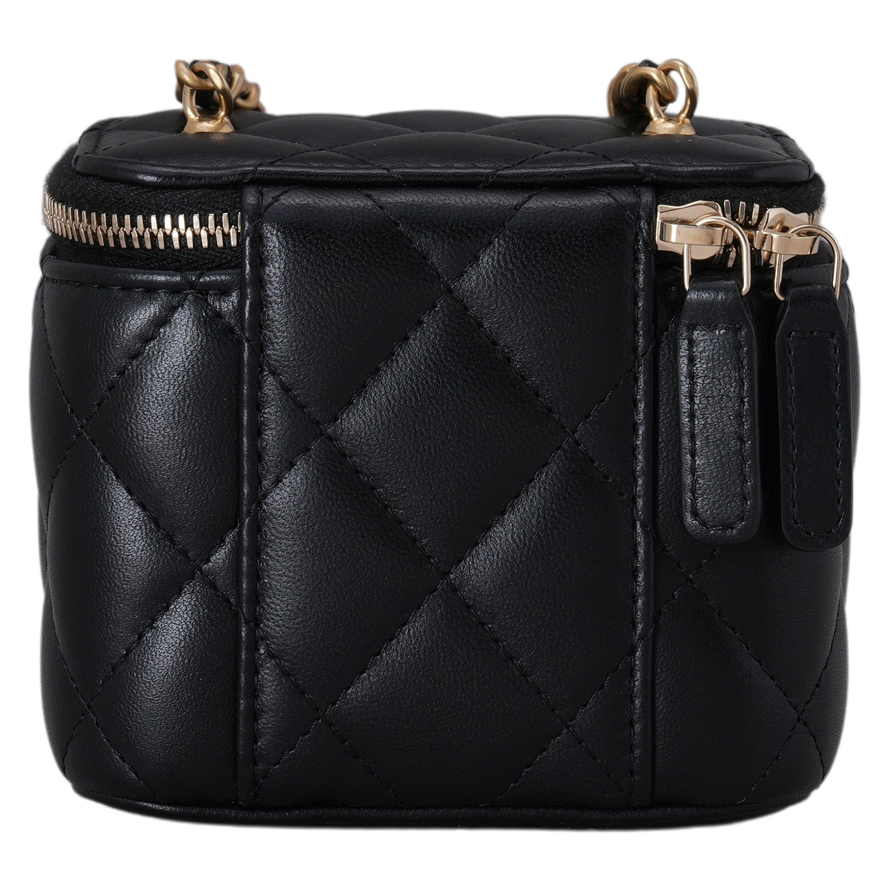 CHANEL(USED)샤넬 AP1447 램스킨 시즌 정사각 베니티 골든볼 체인 크로스백