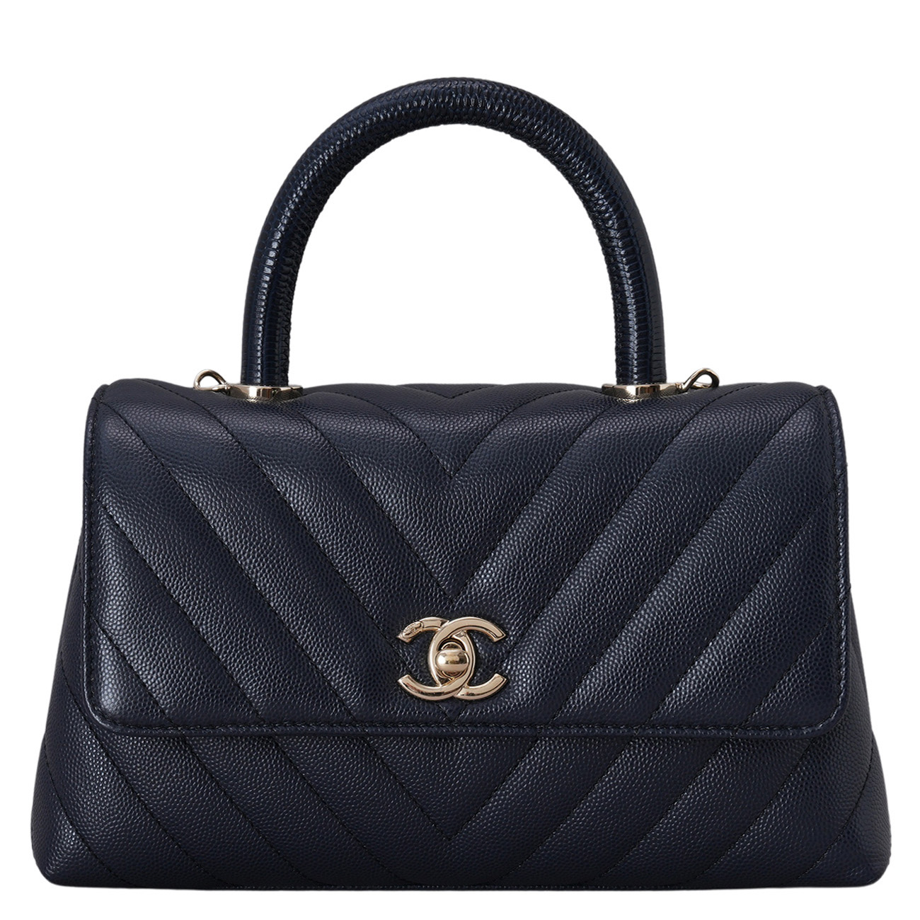 CHANEL(USED)샤넬 A92990 캐비어 쉐브론 코코핸들 스몰